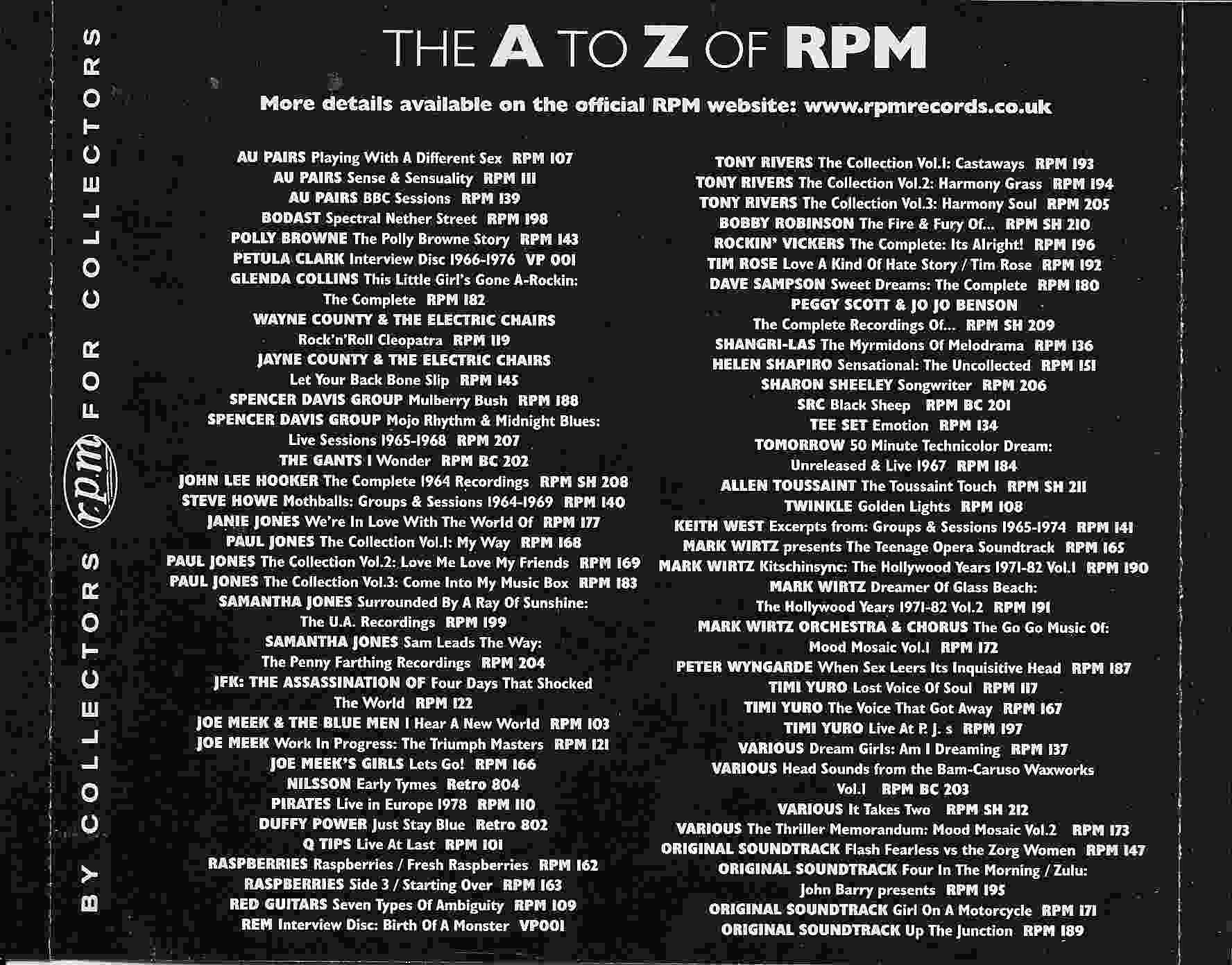 Middle of cover of RPM 200